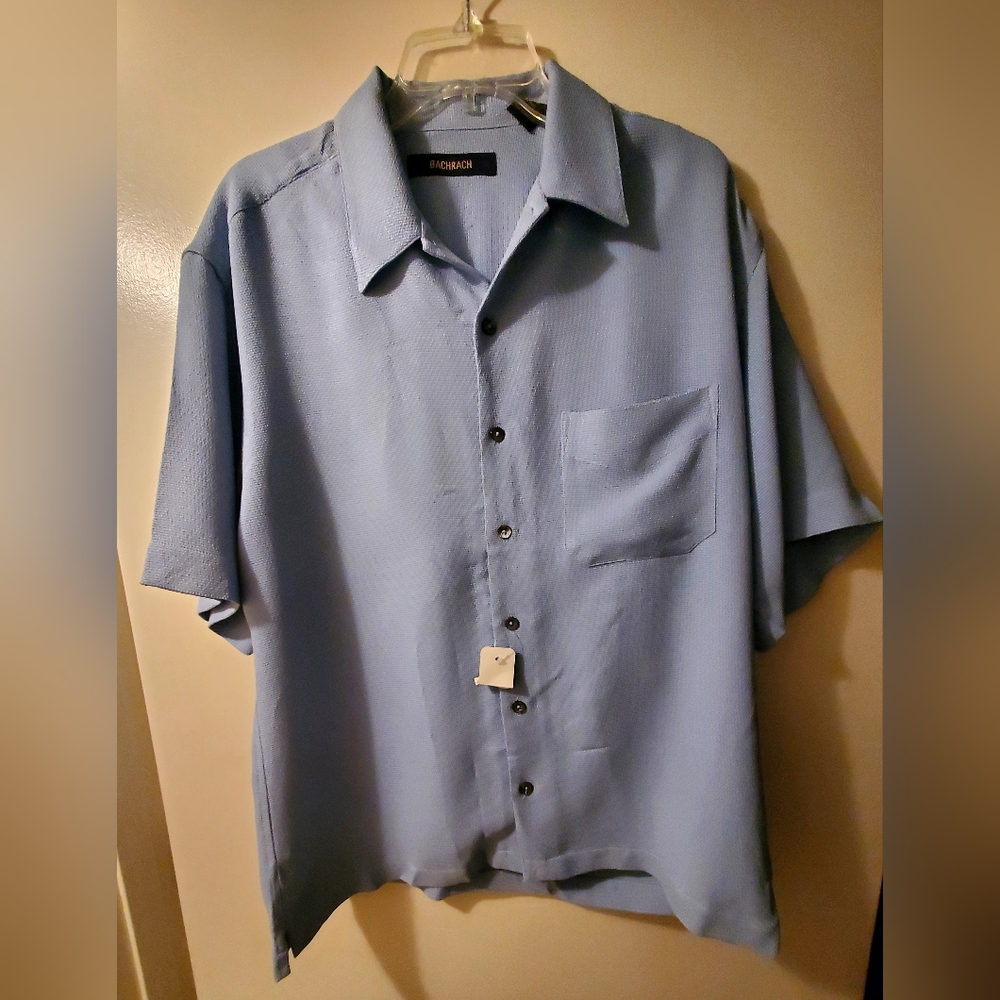 Bachrach Silk Shirt Men Size Medium